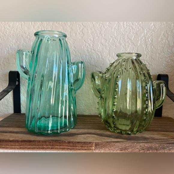 Target Other - Target Bullseye 2023 Cactus 🌵 Green Glass Planter Vase Bundle Brand New